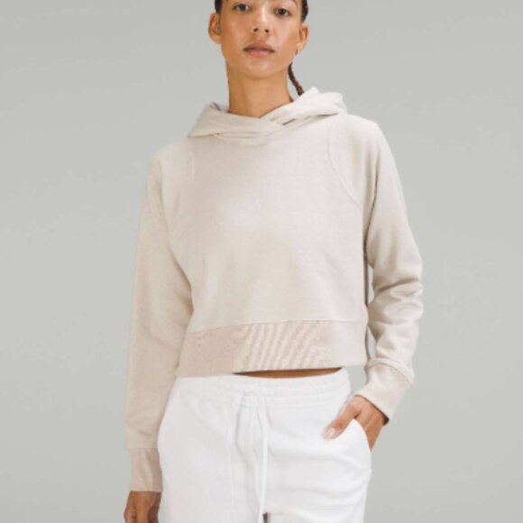 lululemon athletica Tops - Lululemon Loungeful Cropped Hoodie *Spark Bone / Beige S